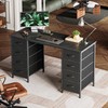 Huuger 47 Inch Computer Desk with 8 Fabric Drawers, Office