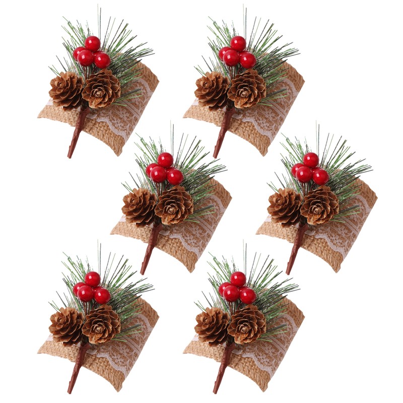 Pinecone Napkin Rings Sweet Reusable Christmas Napkin Holders Table Decor