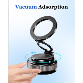 JDHDL 2025 Upgraded 360° Vacuum Magnetic Phone Holder, for Magsafe Car Phone Mount, Hands-Free Suction Cup Phone Holder for Car/Gym/Mirror/Shower, Compatible with iphone16/15/14/13/12 Pro Max/Android