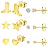 6 Pairs Mini 18K Gold Plated Cowgirl Boots Star Heart