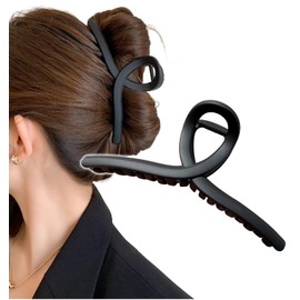 Herbeluemily HM-0079-R02-BK Hair Clip, Duck, Hair Claw, Extra Large, Matte Color, 5.9 inches (15 cm), Black