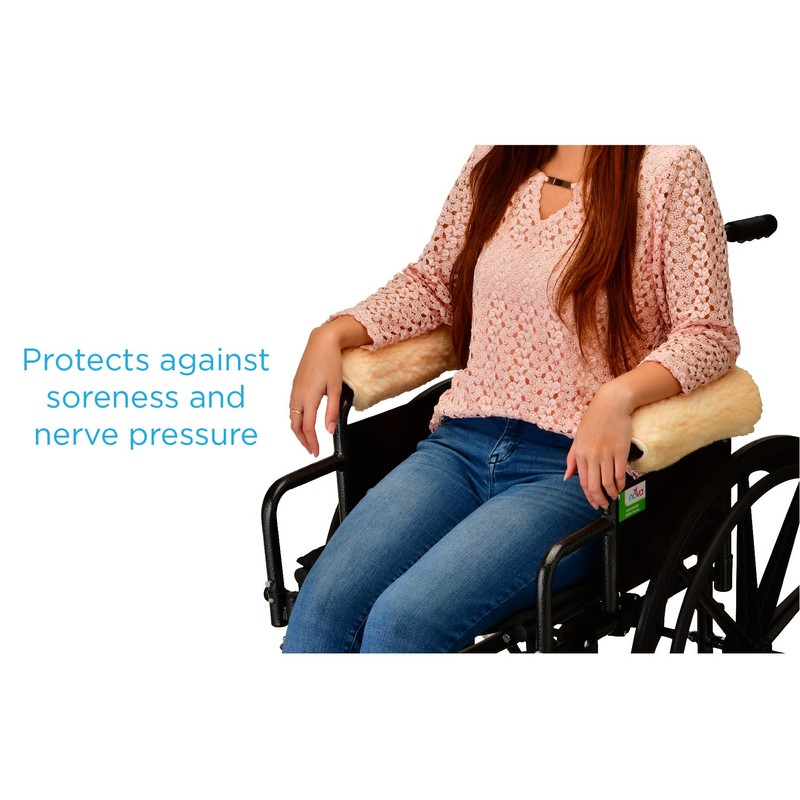 Nova Sheepskin Fleece Armrest Covers for Wheelchairs, Transport Chairs &