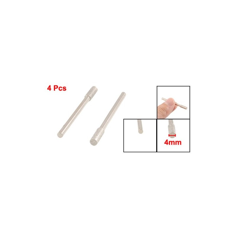 Sourcingmap 4x 4 mm Cylinder Head Diamond Mounted Point Abrasive