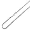 Double Accent Sterling Silver Necklace 4mm High Polished Rope Chain