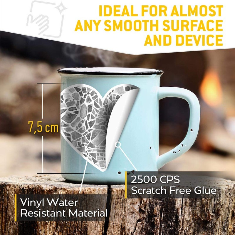 2 x Heart Vinyl Stickers 7.5 cm - Binary Code