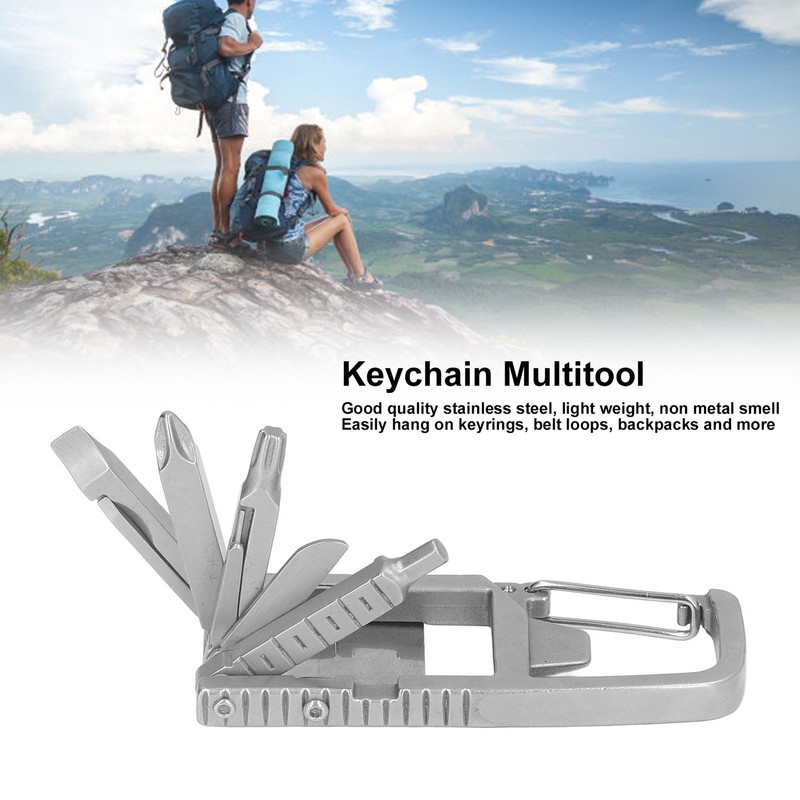 Keychain Multitool 12 in 1 Folding Multi Tool Stainless Steel