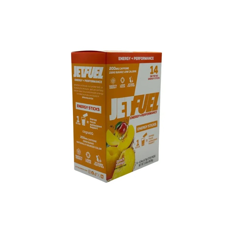 Aminoácidos en Polvo Peach Mango Jetfuel Energy Sticks 14 Sobres