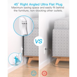 10Ft Flat Plug Power Strip, Ultra Thin Extension Cord - 3 Outlets 4 USB Ports (2 USB C) Desktop Charging Station, Cruise Ship Power Strip with No Surge Protection for Travel, Dorm Room Essentials