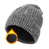 ehsbuy Beanie Hat Men Fleece Lined Stretchy Winter Hats Soft