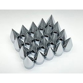 1-1/2" x 4-1/8" Chrome Plastic Spike Nut Cover - Push-On (20 Pack) Truck Semi