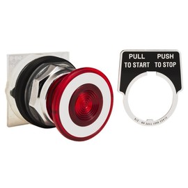 Schneider Electric 9001KR9R 30Mm Push-Pull Operator Red Knob Electrical Box, Black