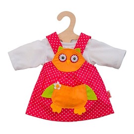 Heless 1484 - Bekleidungs-Set für Puppen, 2 teilig mit peppigem Eulenkleid und T-Shirt, Größe 28 - 35 cm