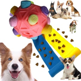SVIEILLES Furry Fellow Snuffle Ball Interactive Dog Toy with Hidden Treats for Slow Food Training and Playtime Fun Slow Food Training to Relieve Boredom and Stimulating (Pink)
