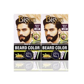 Bigen Men's Beard Color, (20g + 20g) Combo Offer Pack (2 Pc, B101 - Natural Black)