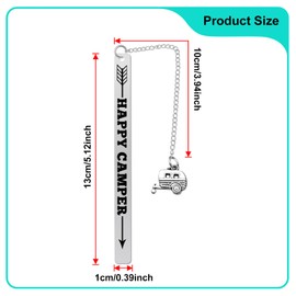 Happy Camper Bookmark Camping Gift for Camper Lover Camping Accessories for Women Men s Sister Bestie Friend BBF Book Lover Travel Trailers Birthday Christmas Graduation Gift