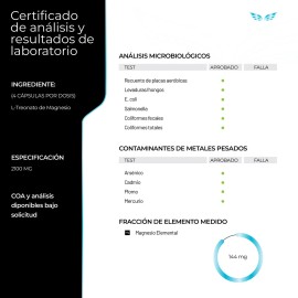 MAGNESIUM L-THREONATE 300 capsulas (2100mg por porcion), L-Treonato de Magnesio Liposomal