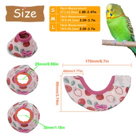 NABOO 4PCS Birds Anti-bite Elizabethan Collars, Anti-Grab Feather Plucking,Recovery Collar Cones,Adjustable Neck Cone,Middle, Yello,Blue,Pink