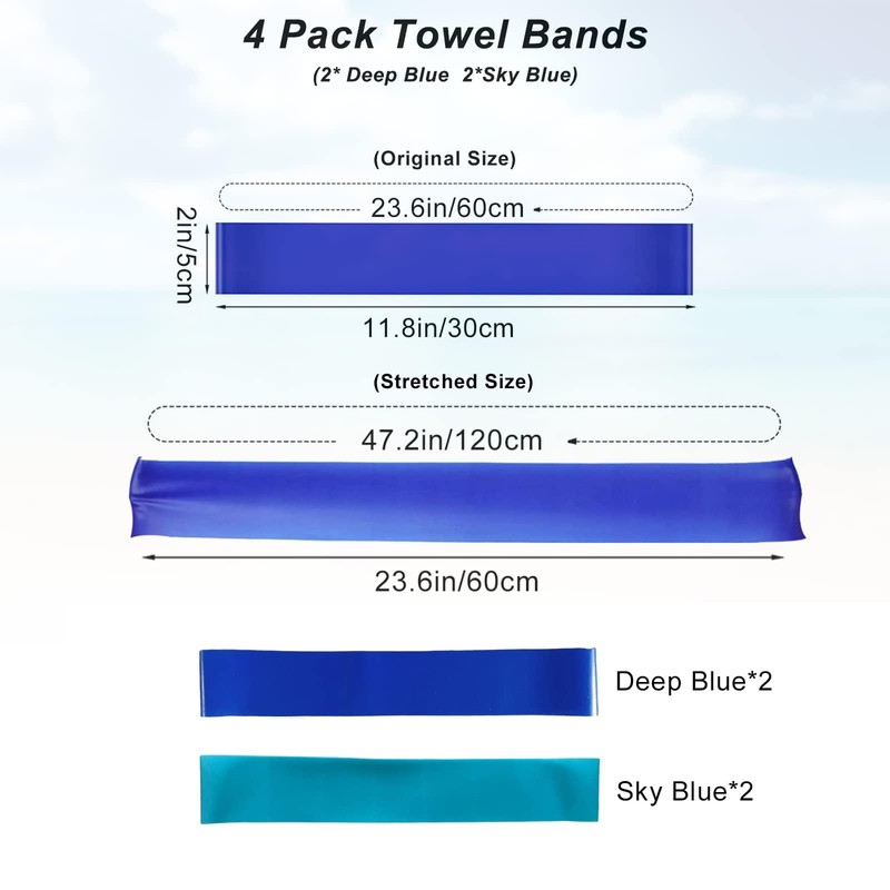 Beach Towel Holder Clips, Towel Straps for Beach Loungers, Pack