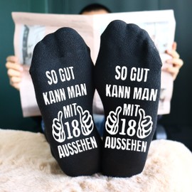 Jeasona Men's Socks 43-46 Non-Slip Cotton Gifts for Birthday, Black-18 A