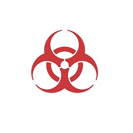 CRDesign Biohazard Danger Warning Sign Sticker Decal Bio Hazard Car Truck SUV Bumper Window Zombie (5", Red)