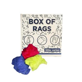 SupremePlus Premium Color Terry Cloth Rags - (10 lbs. Box) Super Absorbent Cotton Towel Cleaning Rags for Garage, Shop Rags, Industrial Use & Housekeeping - Shop Rags Bulk