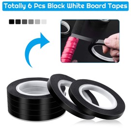 Audab Audab 6 Rolls 1/4 Pinstripe Tape Vinyl Chart /White Board Tape Lines Dry Erase Whiteboard Thin Tape Pinstriping Graphic Grid Marking Tape