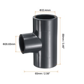 HARFINGTON 2pcs Tee PVC Fitting 1 x 3/4" 3 Way Connector Furniture Build Grade Pipe Coupling Elbow Fittings for Sewer Plumbing Drain Pipe Water Supplies Build Garden