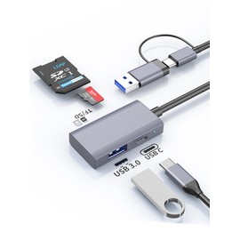 KHkuahai USB 3.0 SD Card Reader (2024 New Model) 4-in-1 Type-C SD Card Reader, OTG Compatible, 5Gbps High Speed Transfer, Card Reader, SD/TF SDXC, SDHC/MicroSD Compatible, For iMac, PC, Windows11,