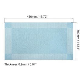 sourcing map Placemats Set of 2, Washable Woven Place Mats 18"x12" for Kitchen Dining Table PVC Mats, Lake Blue