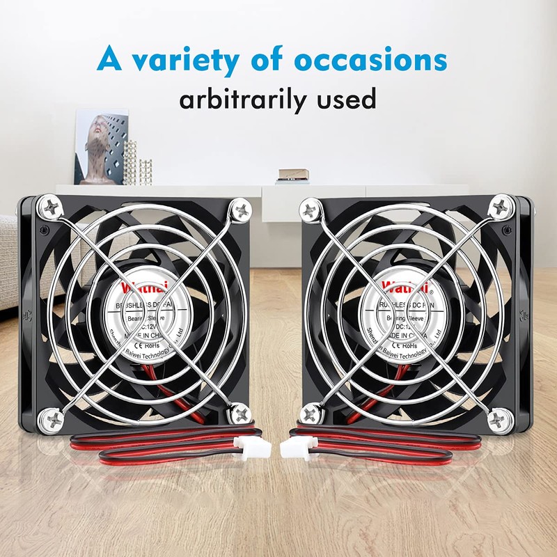 Wathai DC 12V Cooler Case Fan 70mm x 70mm x