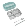 Lunch Box 3 Compartments 304 Stainless Steel Plastic Matching Spoon