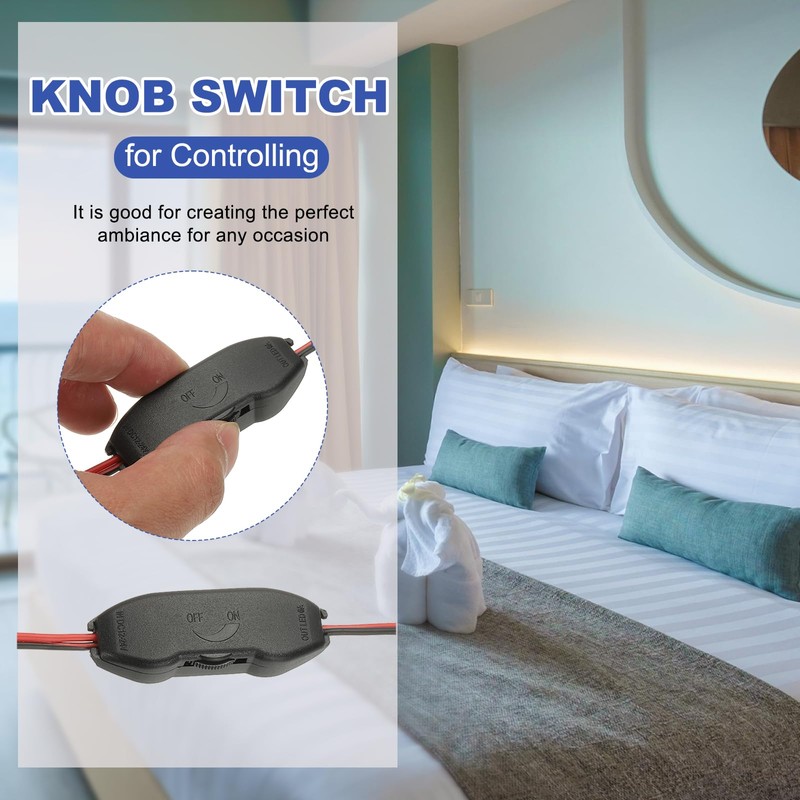 MECCANIXITY LED Strip Dimmer, DC 12V to 24V 6A Rotary