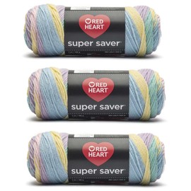 Generic Bulk Buy - Red Heart Super Saver Baby Rainbow Yarn - 3 Pack of 141g/5oz - Acrylic - 4 Medium (Worsted) - 236 Yards - Knitting/Crochet