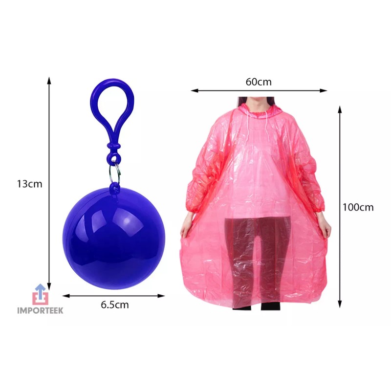 Importeek 3pz Capa Impermeable Lluvia Agua Bolsillo Portatil Llavero