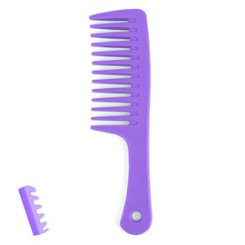 Wide Tooth Comb for Curls, Detangling Curly and Wet Hair, Women's Purple Hair Comb