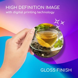 1 x Round Coaster - Green Tea Cup Healthy Organic Cork Backed MDF Glossy Tea Coffee Accessory #21658