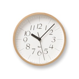 Lemnos Wall Clock RIKI WR-0312 S Liki Clock Diameter 8 Inch Wood Frame Natural Color Wood Grain Analog