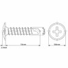 4.2mm x 13mm (Pack of 50) Black Self Drilling Phillips