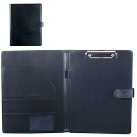 Kawauso de Pachin Name Engraving Binder Magnetic Closure File a4 Bi-Fold PU Leather (Black)
