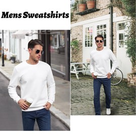 MAGCOMSEN Fleece Sweatshirts For Men Oversized Crewneck Sweatshirt Mens Crew Neck Sweater Casual Sweatshirt Sweat Shirts Men Crewneck Sweatshirts Khaki