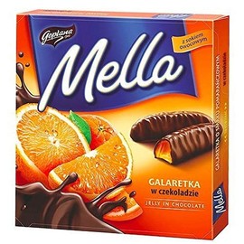 Jutrzenka MELLA Cocolate Coated Orange Jelly, 6.7oz Pack of 3