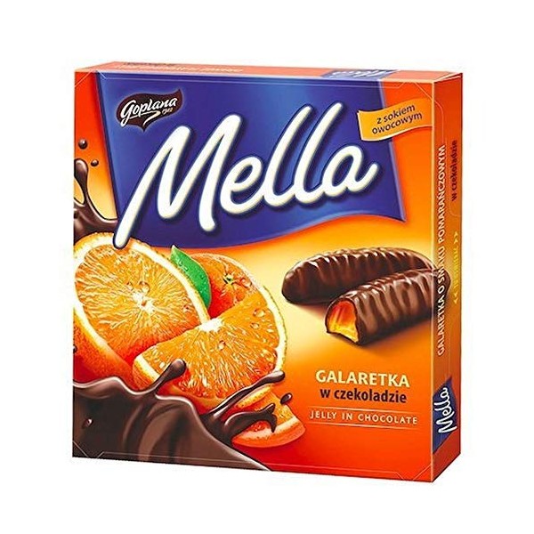 Jutrzenka MELLA Cocolate Coated Orange Jelly, 6.7oz Pack of 3