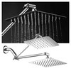 HotelSpa Large 8 inch Stainless Steel Slimline Square Rainfall Showerhead