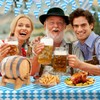 Oktoberfest Decorations Kit - White and Blue Oktoberfest Tablecloth, Oktoberfests