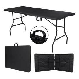 Otra Volta Mesa Plegable Portátil De Plástico 180 Cm Portafolio Negra