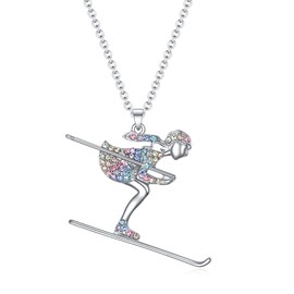 SUMFAN Ski Necklace Gifts for Girls Women,Sports Lovers Birthday Gifts for Girls Daughter and Niece