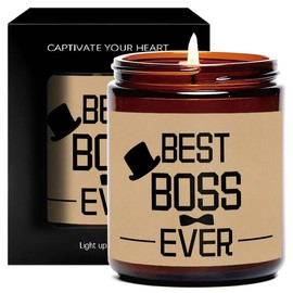 1PC Lavender Scented Candle 5.3oz Soybean Wax Gift Idea for Women Men Boss Lady from Employee Assistant on National Boss Day End of Year Christmas Thanksgiving Day Thank You Unique Essentials Present