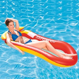 New Inflatable Floating Water Lounge Chair with Armrest Sofa and Hammock (lf778) One Size / 150*75 Elegant Red 150*75cm 5ea