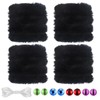 TOAOB 4pcs Thick Pipe Cleaners Kit Black Large Chenille Stems