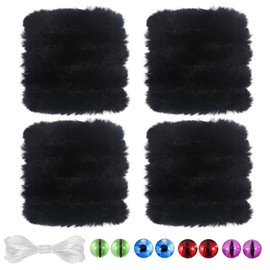 TOAOB 4pcs Thick Pipe Cleaners Kit Black Large Chenille Stems Crafts Long 39 Inch Fuzzy Sticks Craft Supplies with Dragons Eyes for DIY Art Flowers Animals Spider Craft Projects Home Decorations